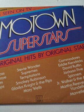Motown Superstars VG+ Original Ronco Comp LP Record 1976 GAYE SUPREMES SMOKEY